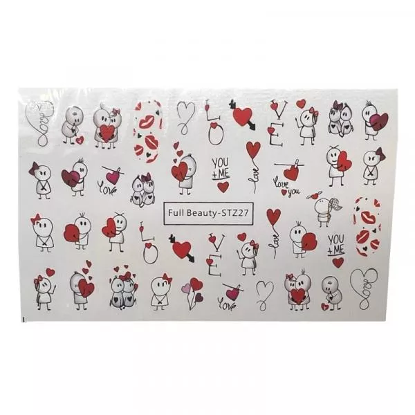 Valentins Box Herz Sticker für Nails